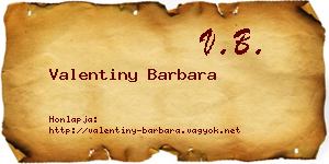 Valentiny Barbara névjegykártya